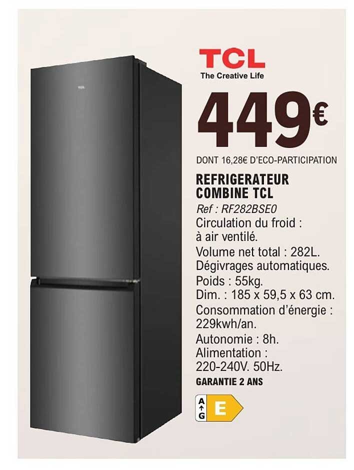 REFRIGERATEUR COMBINE TCL