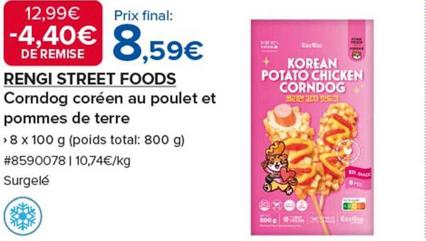 RENGI STREET FOODS Corndog coréen au poulet et pommes de terre
