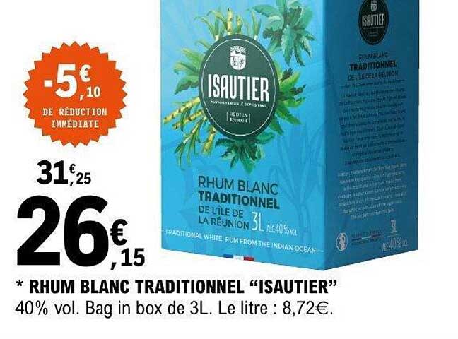 RHUM BLANC TRADITIONNEL “ISAUTIER”