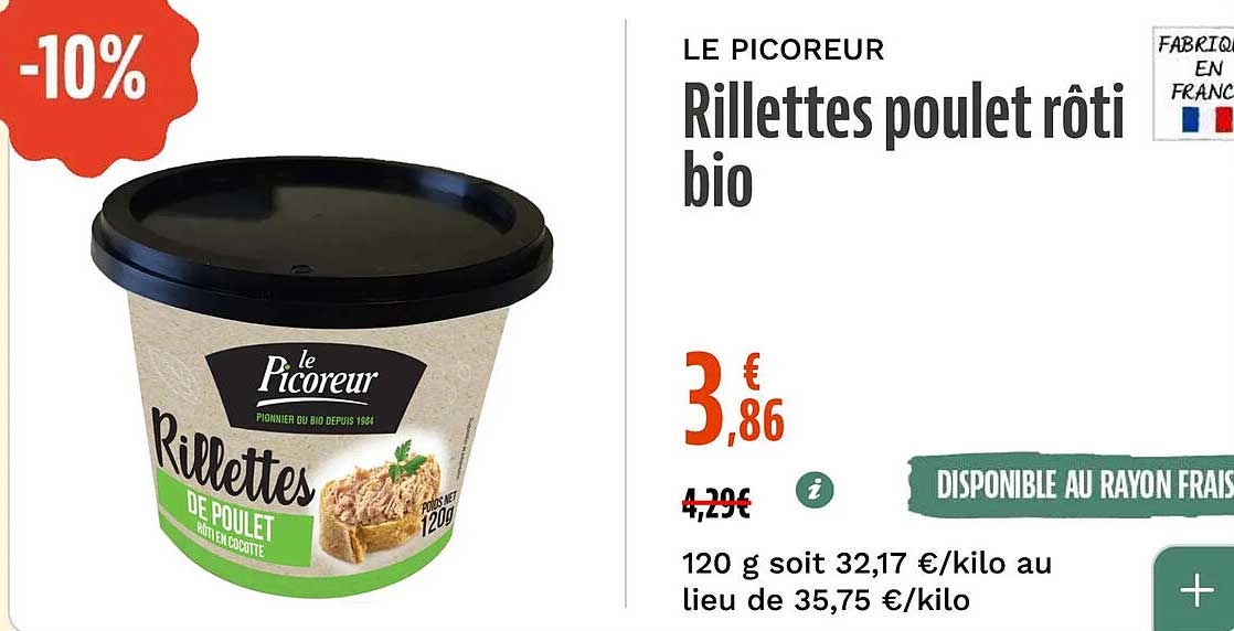 Rillettes poulet rôti bio