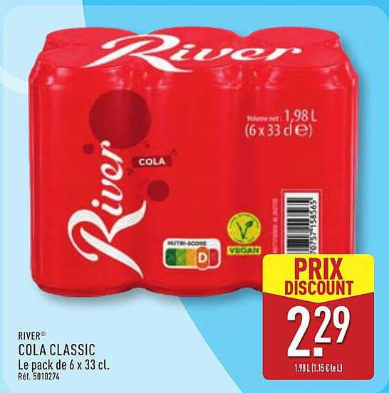 RIVER COLA CLASSIC Le pack de 6 x 33 cl.