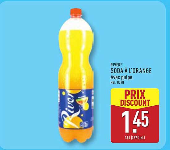 RIVER® SODA À L'ORANGE Avec pulpe. Réf. 0320