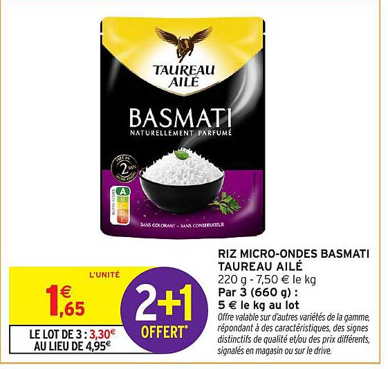 RIZ MICRO-ONDES BASMATI TAUREAU AILÉ