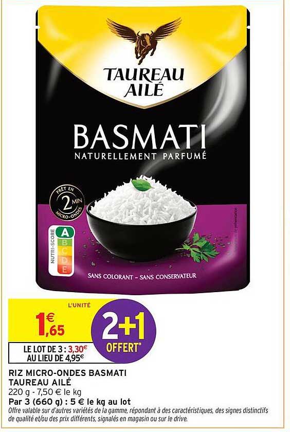 RIZ MICRO-ONDES BASMATI TAUREAU AILÉ