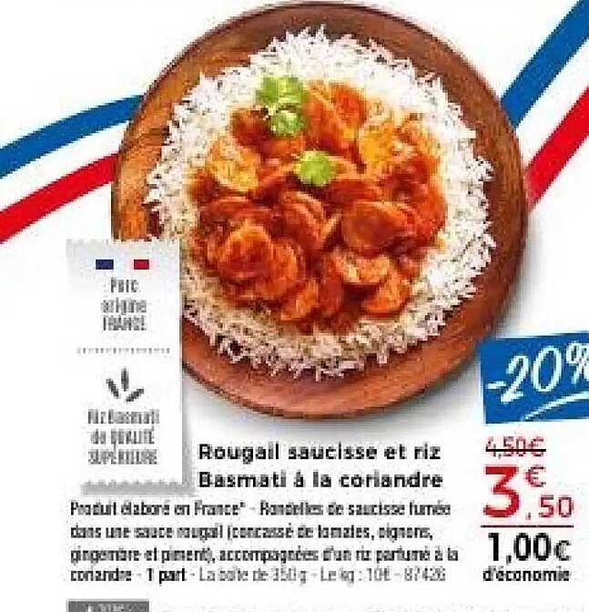 Rougail saucisse et riz Basmati à la coriandre