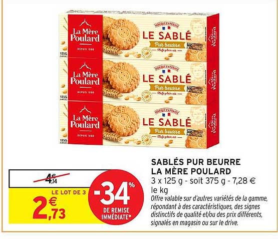 SABLÉS PUR BEURRE LA MÈRE POULARD