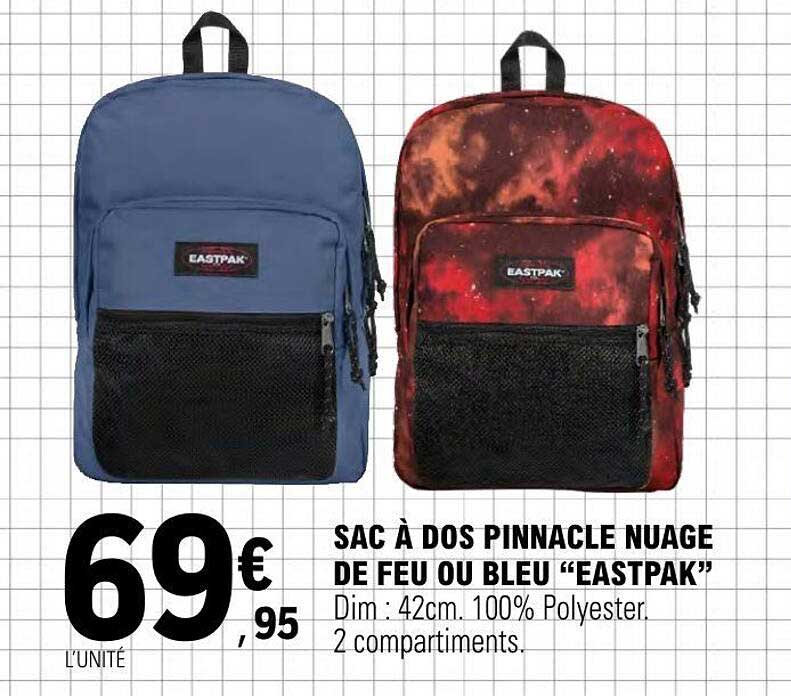 SAC À DOS PINNACLE NUAGE DE FEU OU BLEU “EASTPAK”