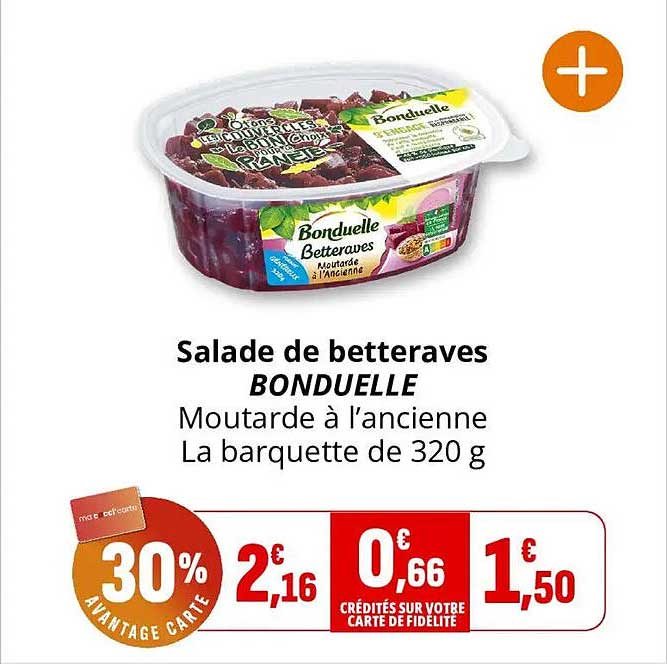 Salade de betteraves BONDUELLE Moutarde à l’ancienne La barquette de 320 g