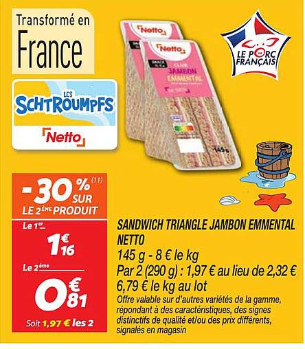 SANDWICH TRIANGLE JAMBON EMMENTAL NETTO