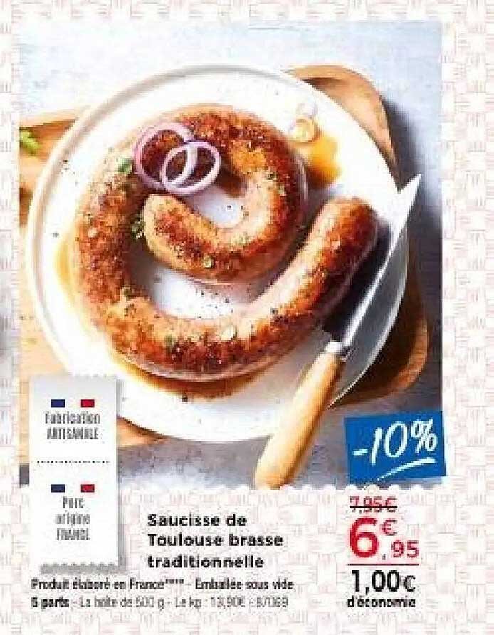 Saucisse de Toulouse brassée traditionnelle