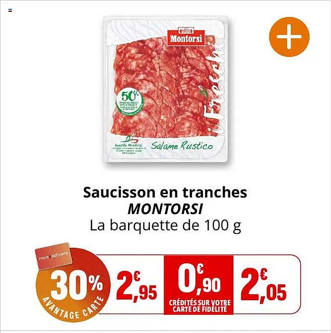 Saucisson en tranches MONTORSI La barquette de 100 g