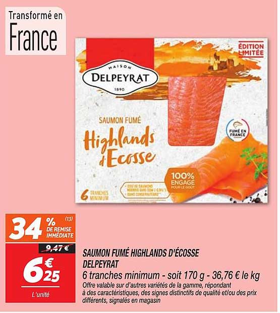 SAUMON FUMÉ HIGHLANDS D'ÉCOSSE DELPEYRAT