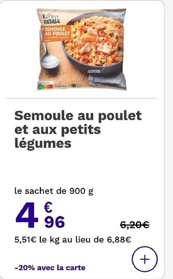 Semoule au poulet et aux petits légumes