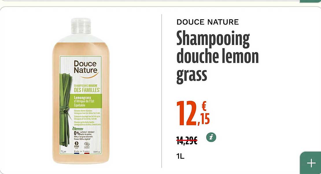 Shampooing douche lemon grass