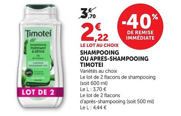 SHAMPOOING OU APRES-SHAMPOOING TIMOTEI