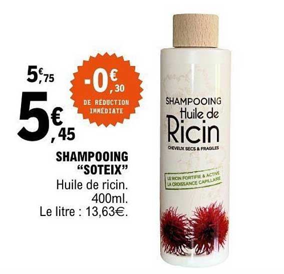SHAMPOOING “SOTEIX” Huile de ricin. 400ml.