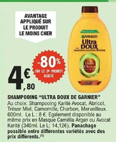 SHAMPOOING “ULTRA DOUX DE GARNIER”