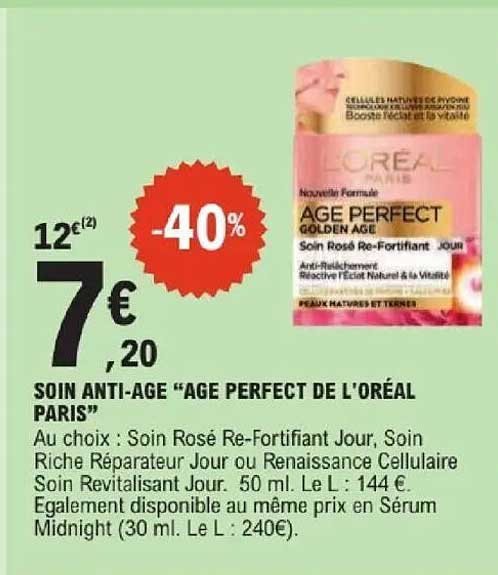 SOIN ANTI-ÂGE "AGE PERFECT" DE L'ORÉAL PARIS