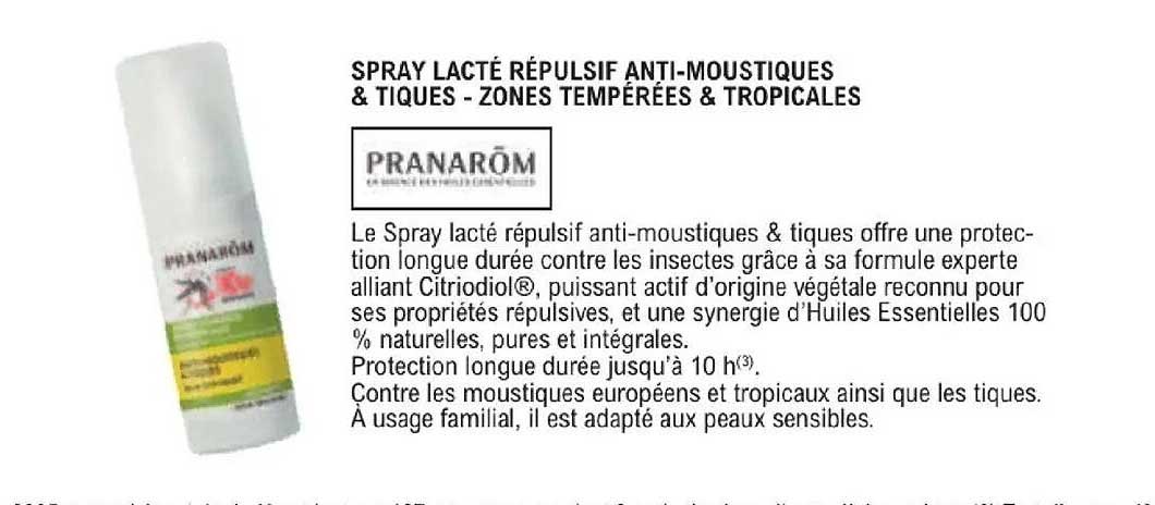 SPRAY LACTÉ RÉPULSIF ANTI-MOUSTIQUES & TIQUES - ZONES TEMPÉRÉES & TROPICALES