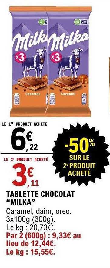 TABLETTE CHOCOLAT “MILKA”