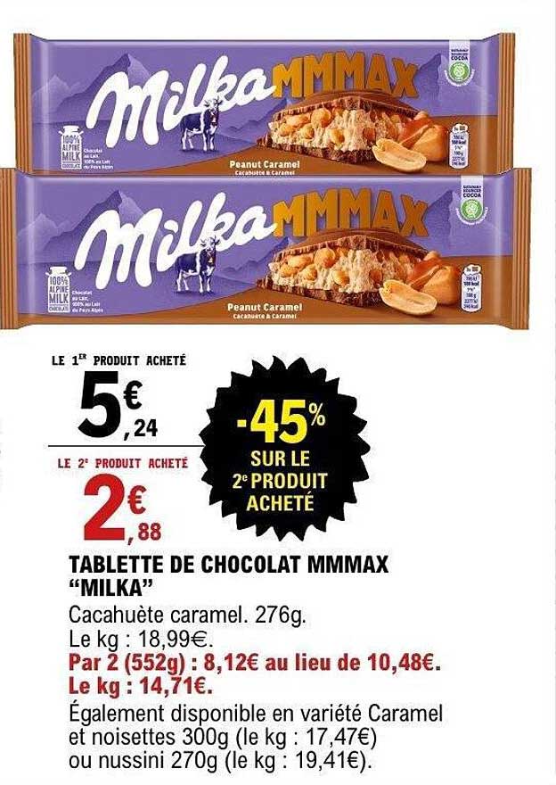 TABLETTE DE CHOCOLAT MMMAX “MILKA”