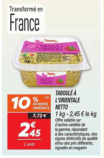 TABOULÉ À L'ORIENTALE NETTO