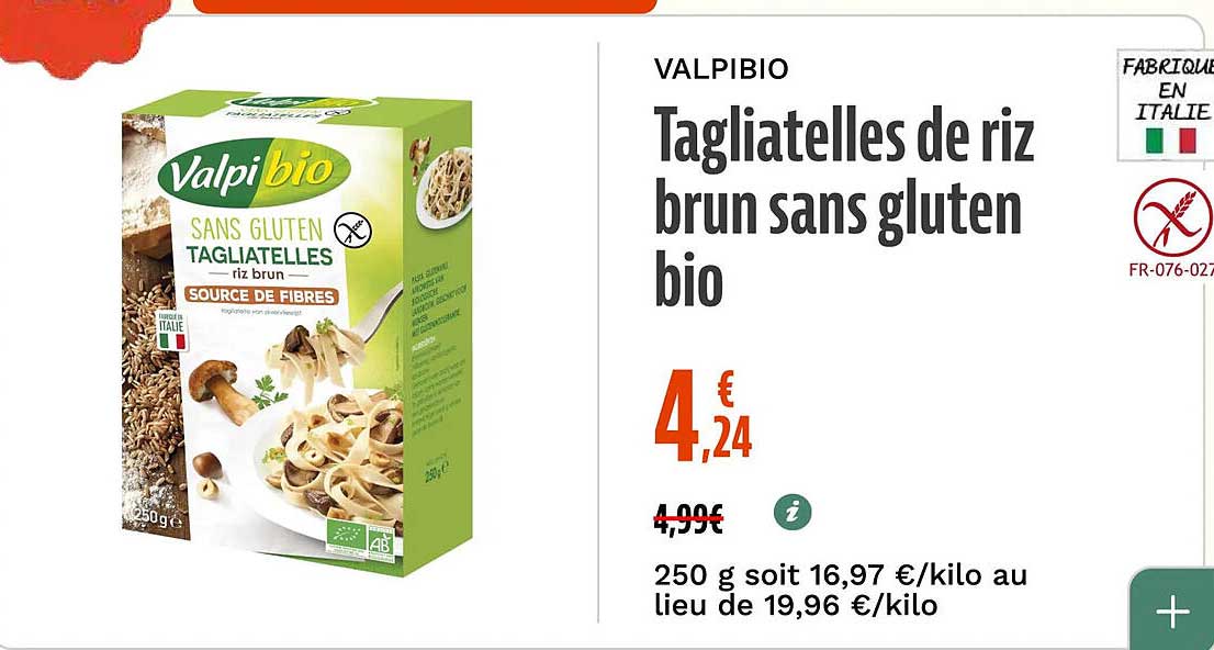 Tagliatelles de riz brun sans gluten bio