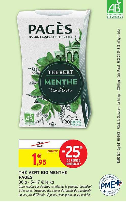 THÉ VERT BIO MENTHE PAGES
