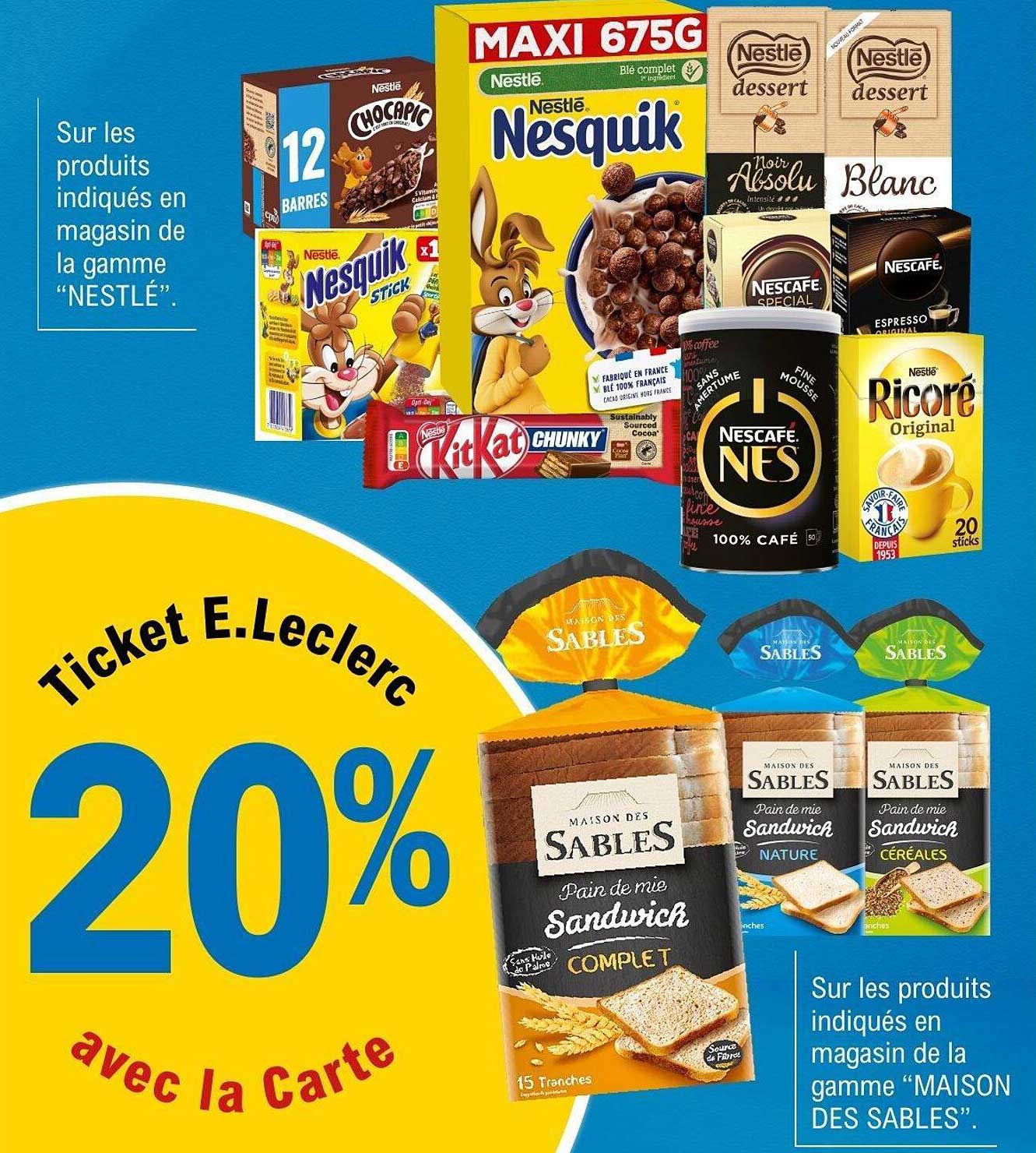 Ticket E.Leclerc 20% avec la Carte