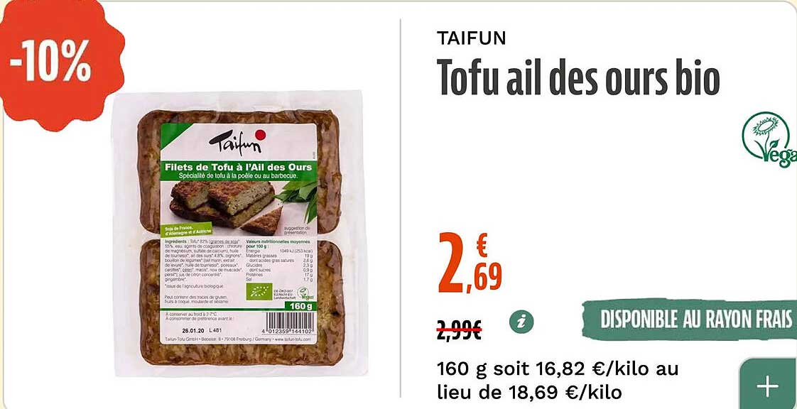 Tofu ail des ours bio