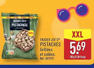 TRADER JOE'S PISTACHES Grillées et salées. Réf. 5019211