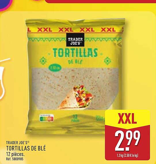 TRADER JOE'S® TORTILLAS DE BLÉ 12 pièces.