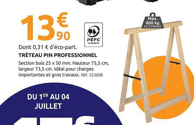 TRÉTEAU PIN PROFESSIONNEL