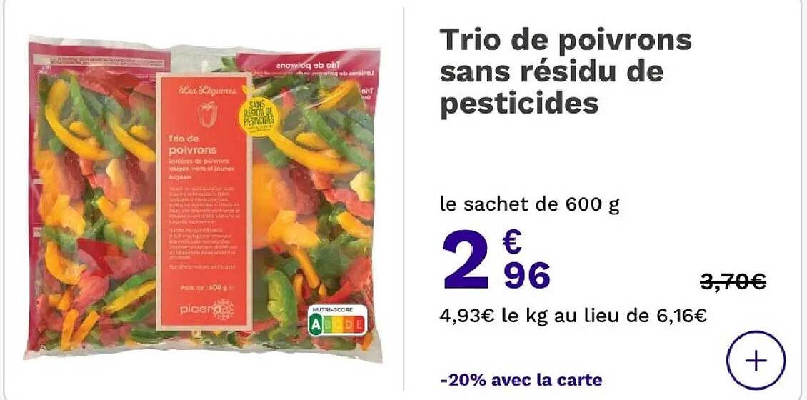 Trio de poivrons sans résidu de pesticides