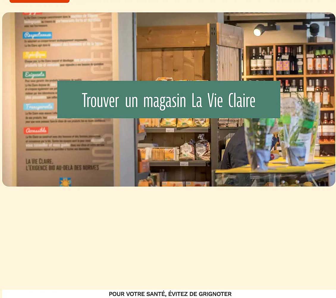 Trouver un magasin la Vie Claire