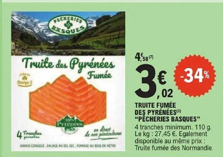 Truite fumée des Pyrénées “Pêcheries Basques”