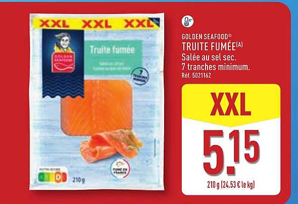 TRUITE FUMÉE* Salée au sel. 7 tranches minimum.