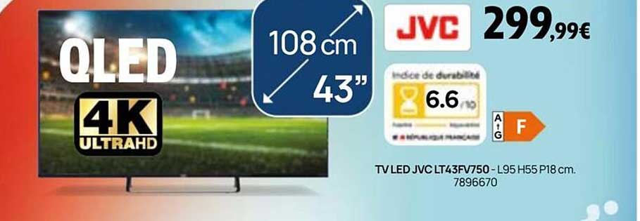 TV LED JVC LT43FV750 - L95 H55 P18 cm. 7896670