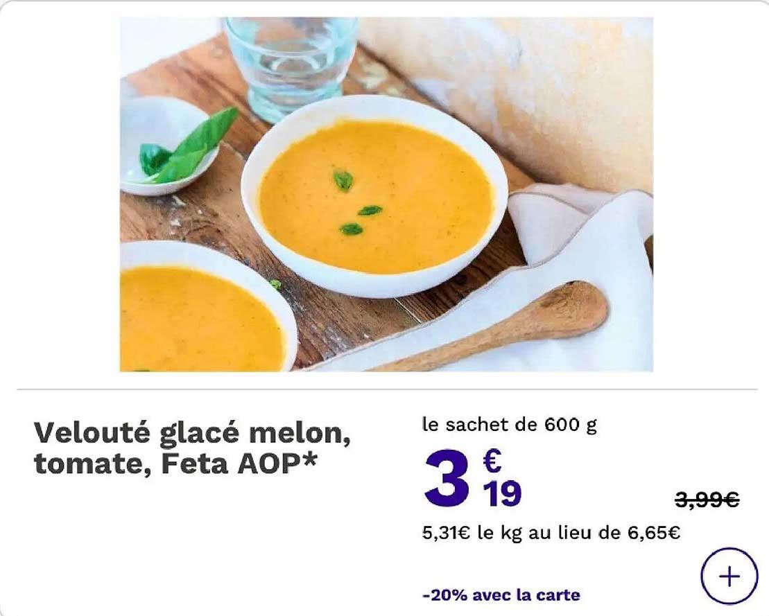 Velouté glacé melon, tomate, Feta AOP*