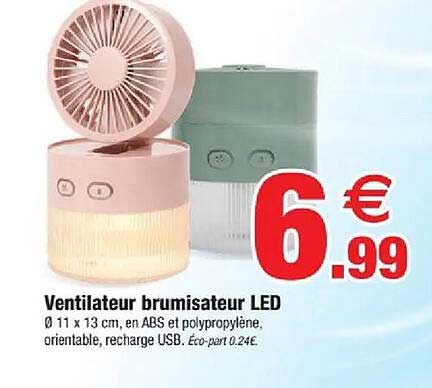 Ventilateur brumisateur LED