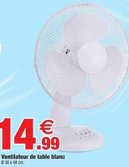 Ventilateur de table blanc