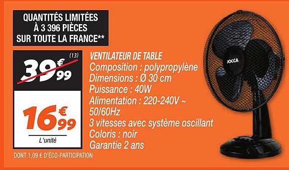 VENTILATEUR DE TABLE