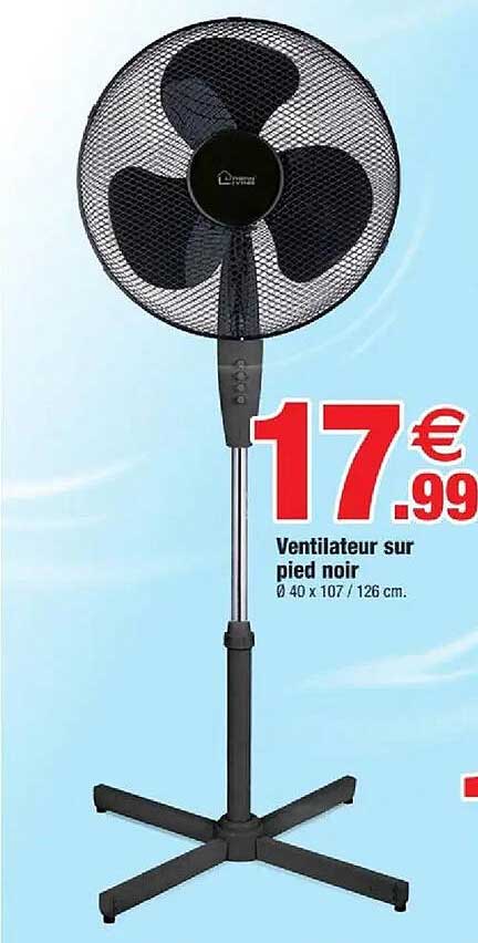 Ventilateur sur pied noir