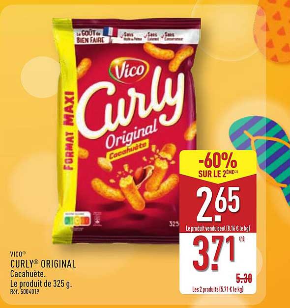 VICO CURLY ORIGINAL Cacahuète. Le produit de 325 g.