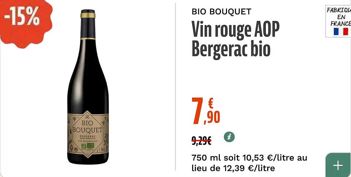 Vin rouge AOP Bergerac bio