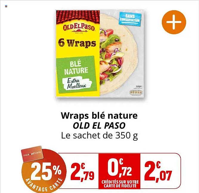 Wraps blé nature OLD EL PASO Le sachet de 350 g