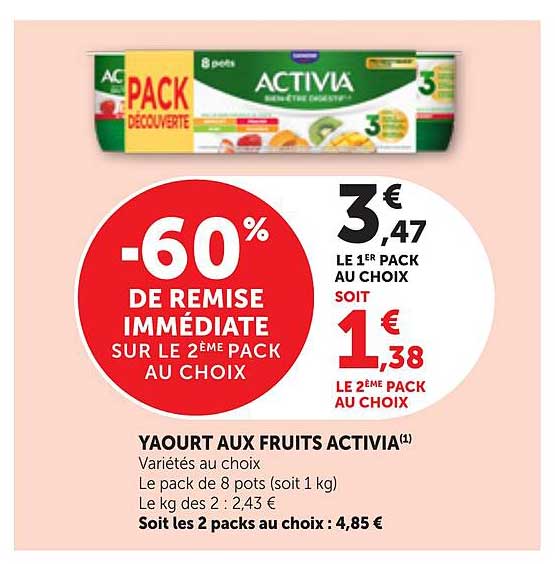 YAOURT AUX FRUITS ACTIVIA