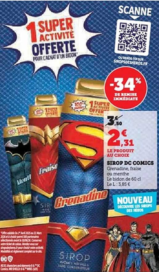 1 SUPER ACTIVITÉ OFFERTES POUR L'ACHAT D'UN BIDON