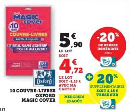 10 COUVRE-LIVRES OXFORD MAGIC COVER