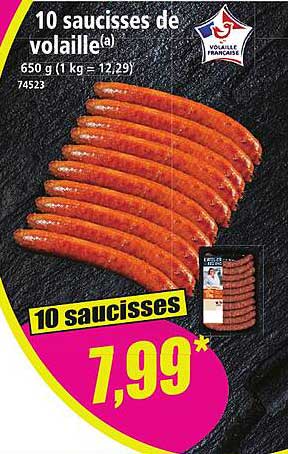 10 saucisses de volaille